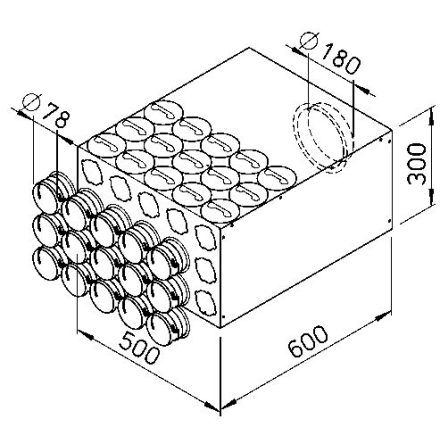 FRS flexibilis csőrendszer-NÁ75, Elosztódoboz  FRS-VK 15-75/180