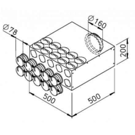 FRS flexibilis csőrendszer-NÁ75, Elosztódoboz  FRS-VK 10-75/160