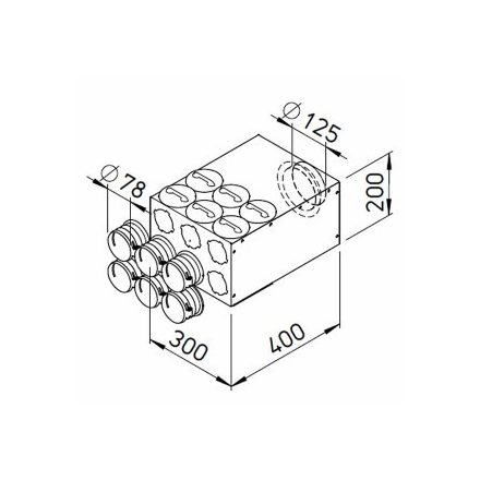 FRS flexibilis csőrendszer-NÁ75, Elosztódoboz  FRS-VK 6-75/125