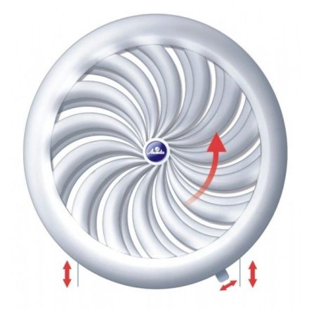 Awenta T88 kerek zárható fali szellőzőrács, állítható 100-150-es csőcsonkkal, rovarhálóval